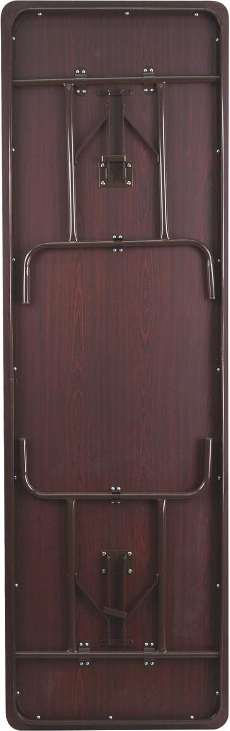 Flash Furniture Wofford 24" x 48" Rectangular Mahogany Melamine Laminate Folding Banquet Table