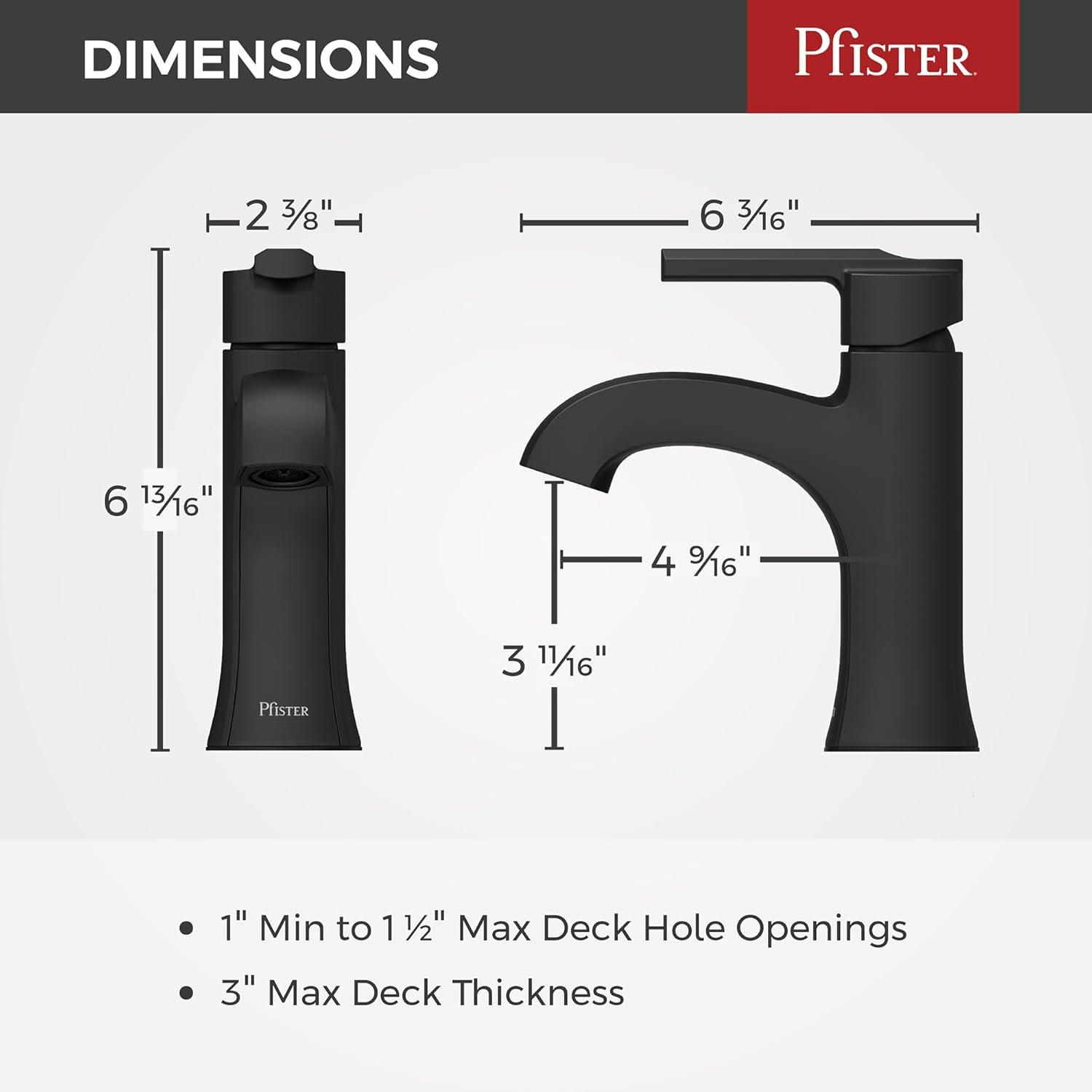 Vaneri Matte Black Single Handle Bathroom Faucet