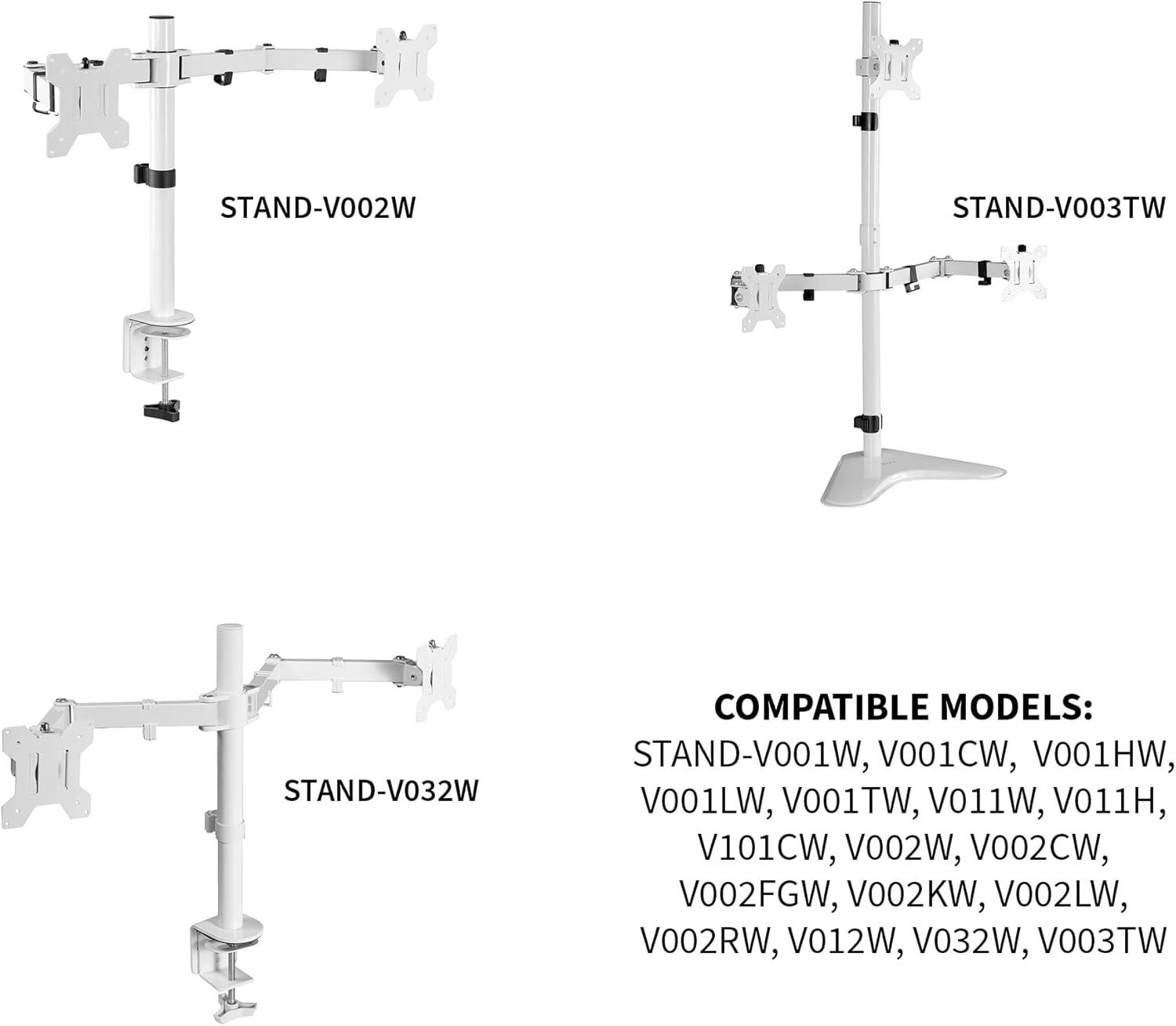 White Adjustable Dual Monitor Arm Desk Mount Stand