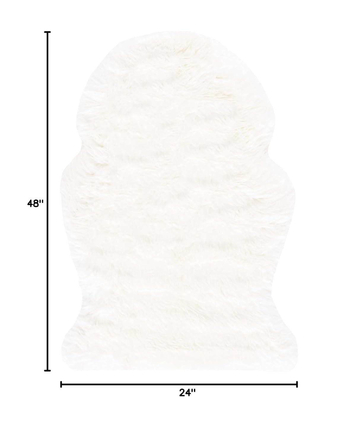 Sheep Skin SHS211 Hand Woven Accent Rug - Natural/White - 2'x4' - Safavieh.