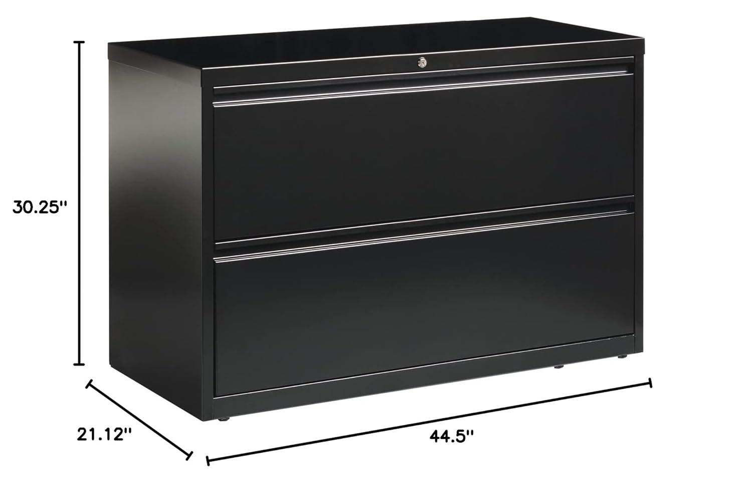 Lorell Lateral File 2-Drawer 42"x18-5/8"x28" Black 60554
