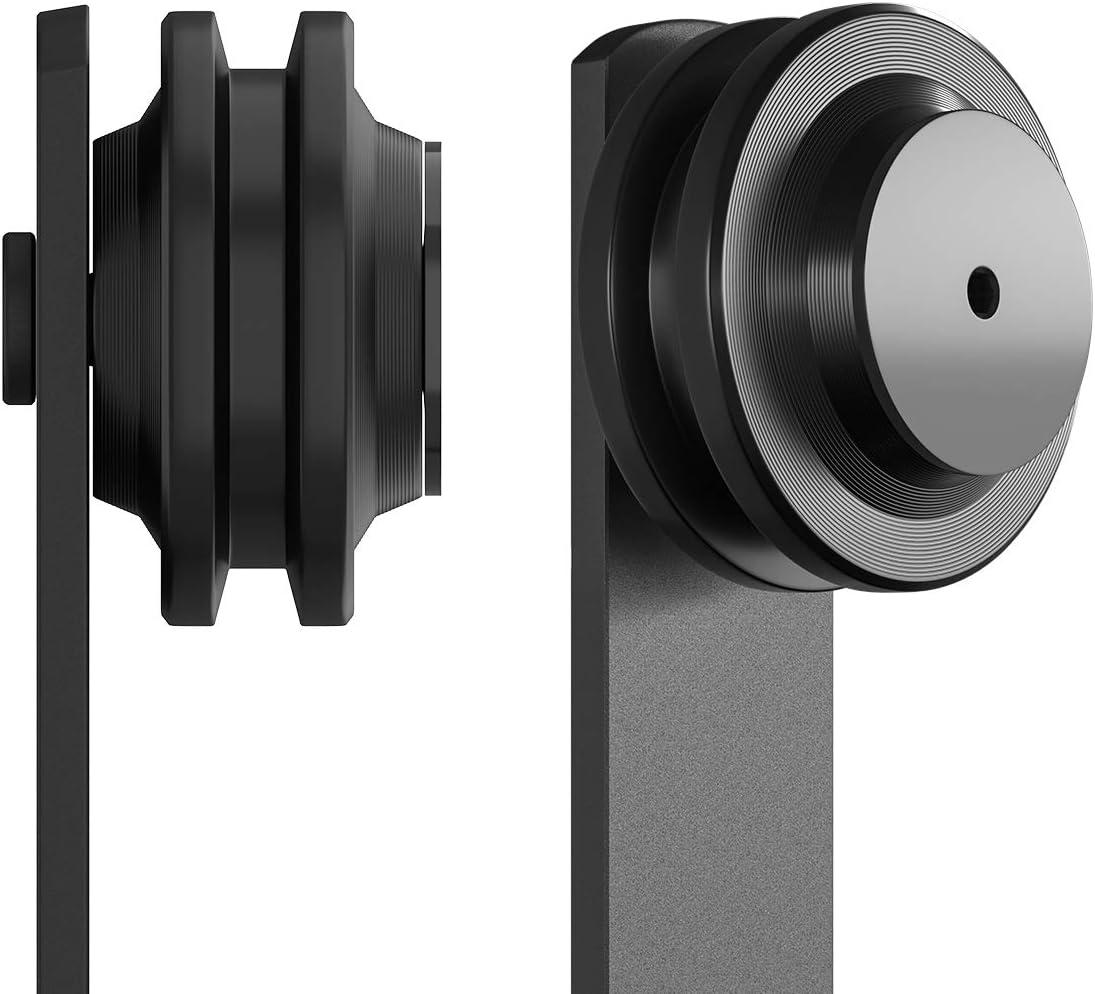 SMARTSTANDARD Sliding Barn Door Hardware Hangers 2pcs (Black) (J Shape Hangers)