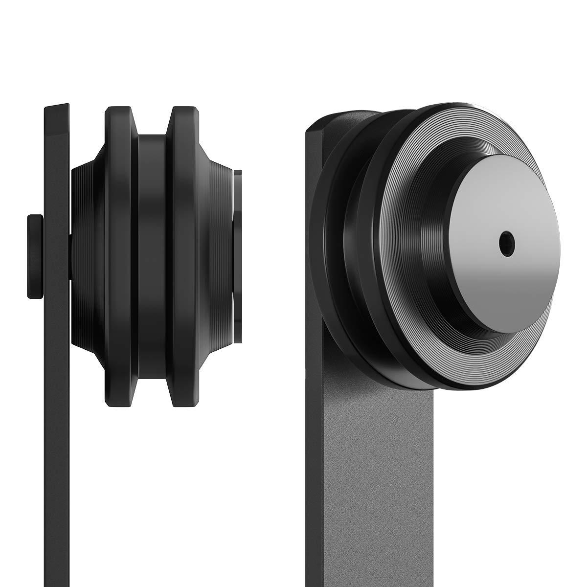 SMARTSTANDARD Sliding Barn Door Hardware Hangers 2pcs (Black) (J Shape Hangers)