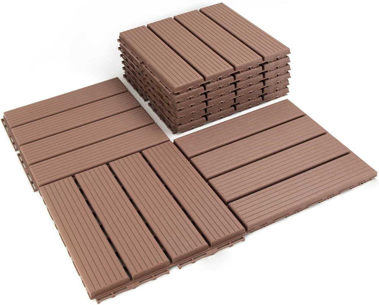 36.75'' L x 36.75'' W Plastic Interlocking Deck Tile