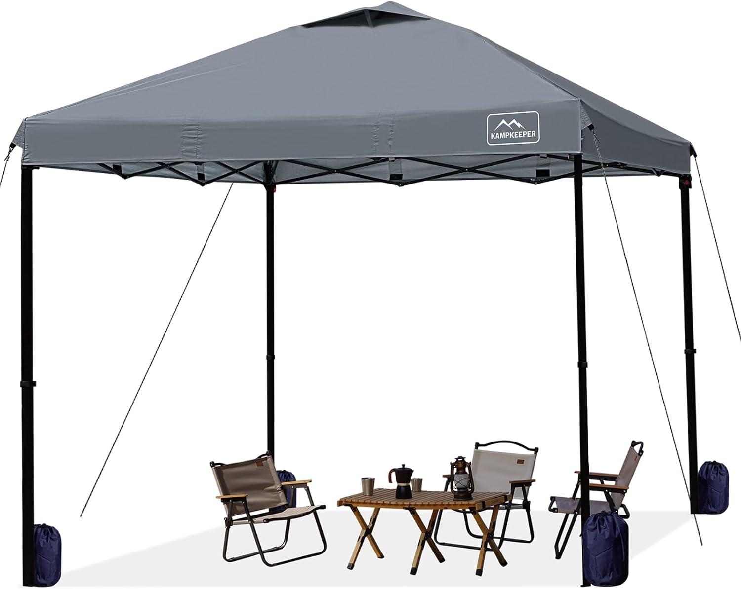 10x10 Dark Gray Waterproof Pop-Up Canopy Tent with Adjustable Legs