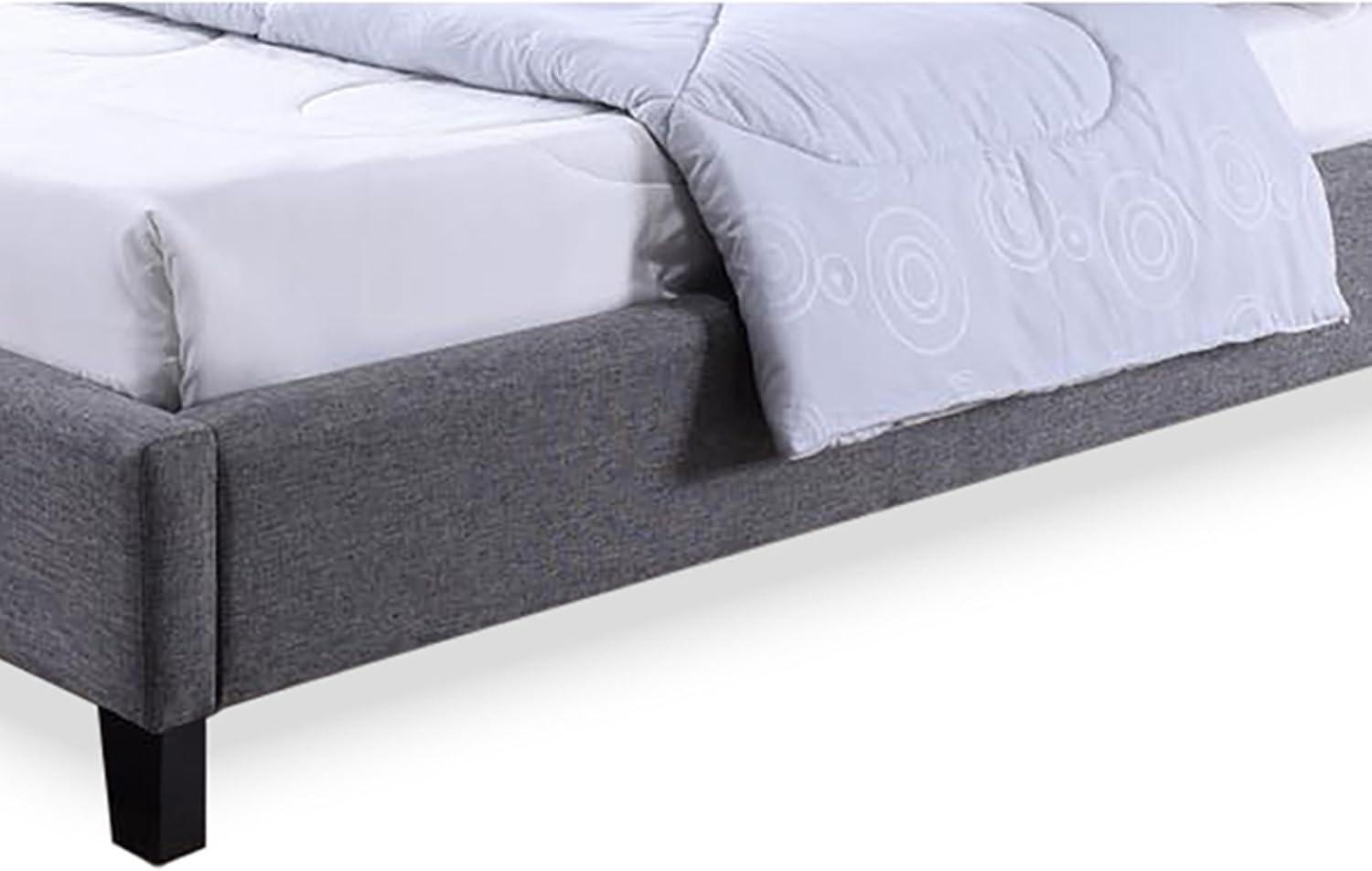 Baxton Studio Hillary Modern and Contemporary Grey Fabric Upholstered Platform Base Bed Frame, multipl sizes