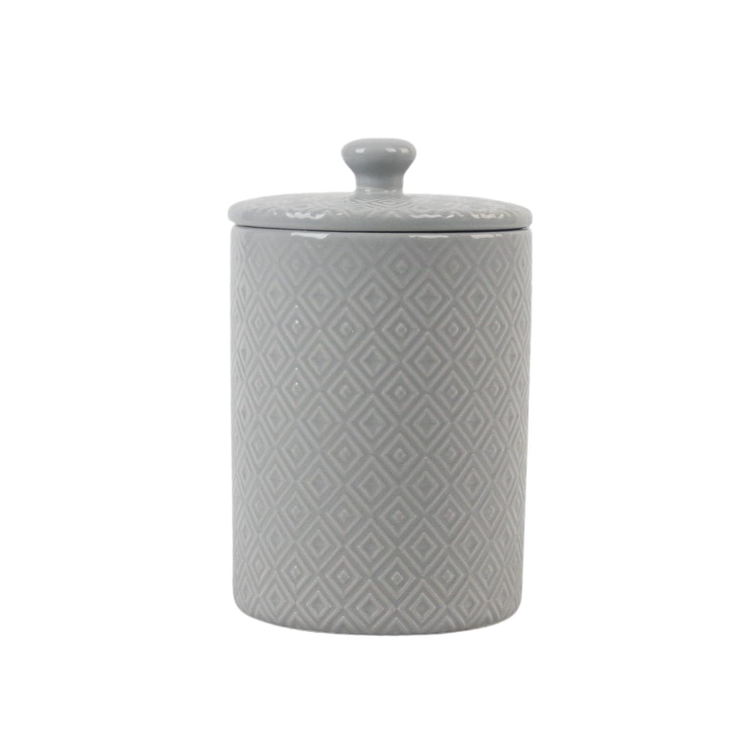 Diamond Gray Ceramic 3-Piece Kitchen Canister Set
