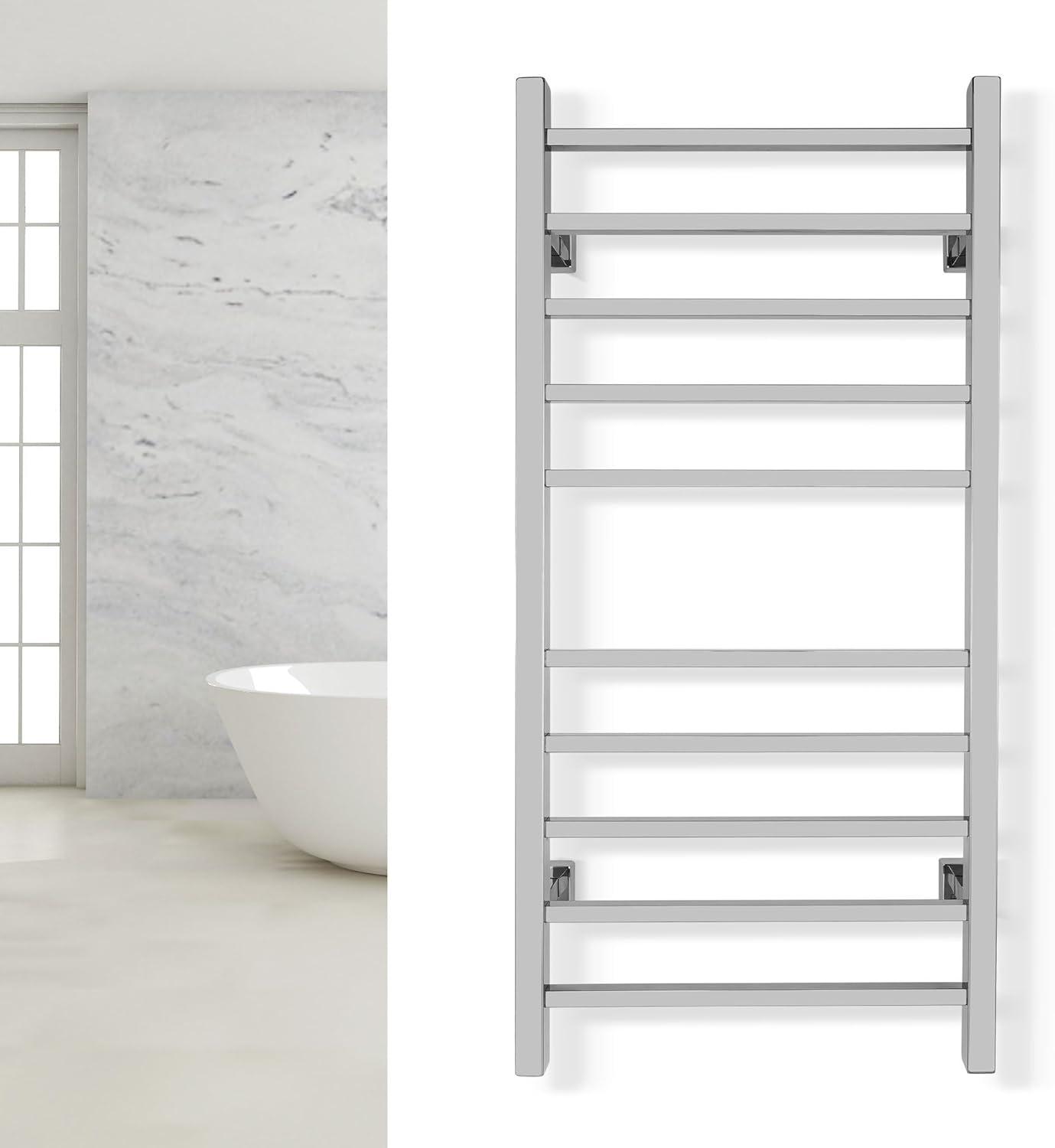 WarmlyYours TW-MT-10PS-HP Metropolitan Electric Wall-mounted Towel Warmer, Polished, 10 Bars, Dual Connection