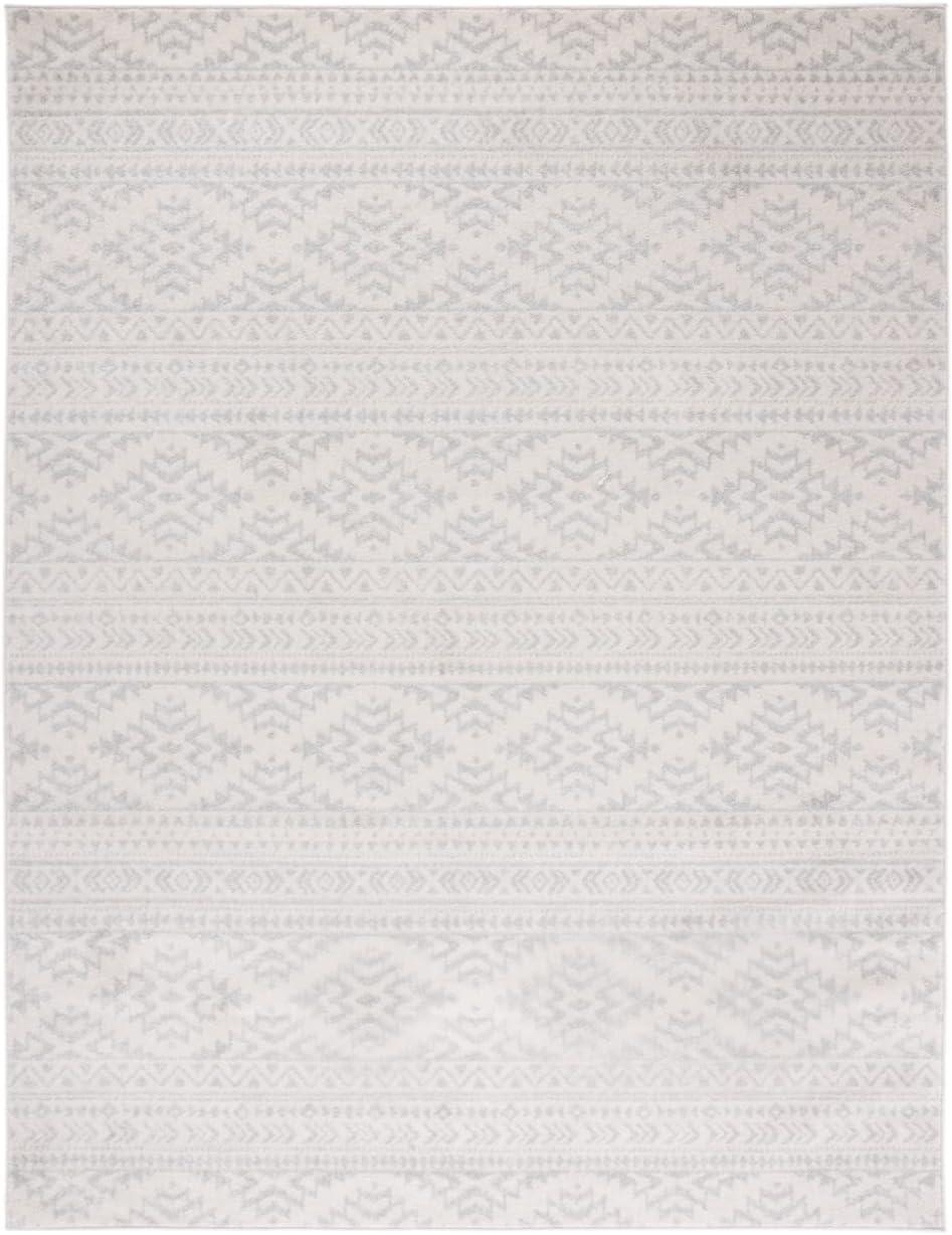 SAFAVIEH Tulum Lakisha Distressed Southwestern Area Rug, 12' x 15', Ivory/Light Grey
