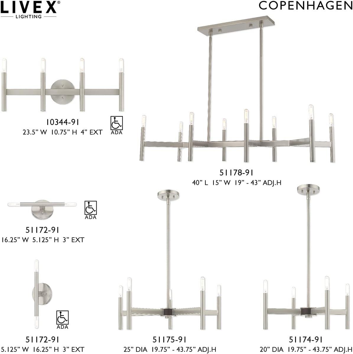 Livex Lighting Copenhagen 4 - Light Chandelier in  Brushed Nickel