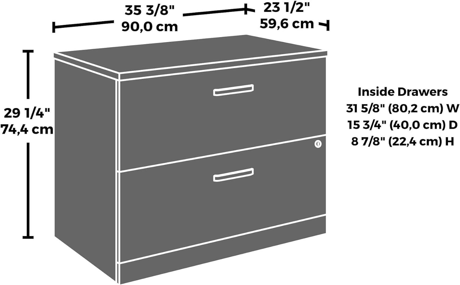 Classic Cherry 2-Drawer Lockable Lateral Filing Cabinet