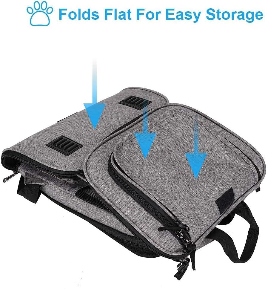 Gray Expandable Soft-Sided Pet Backpack Carrier