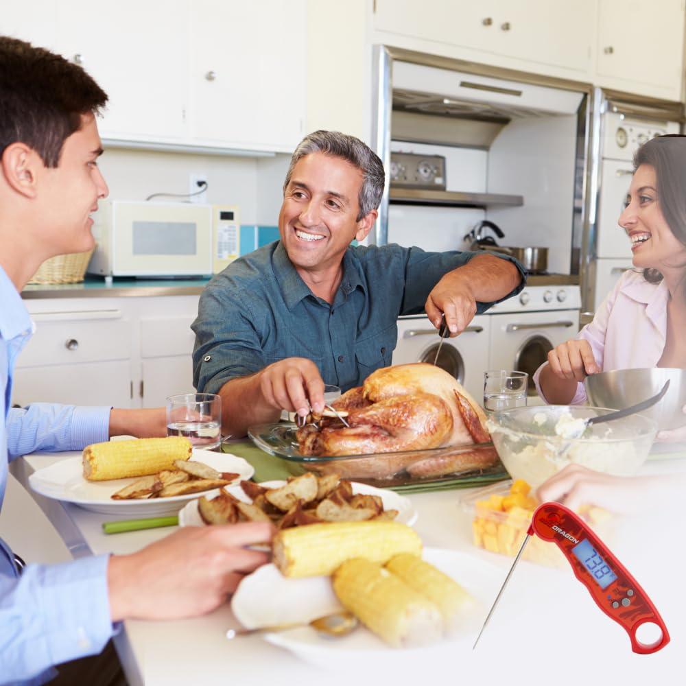 BBQ Dragon Meat Thermometer Digital - Waterproof Instant Read Food Thermometer for Cooking, Baking, & Grilling - Digital Meat Thermometer with Probe - Kitchen Thermometer for Cooking & Candy Making