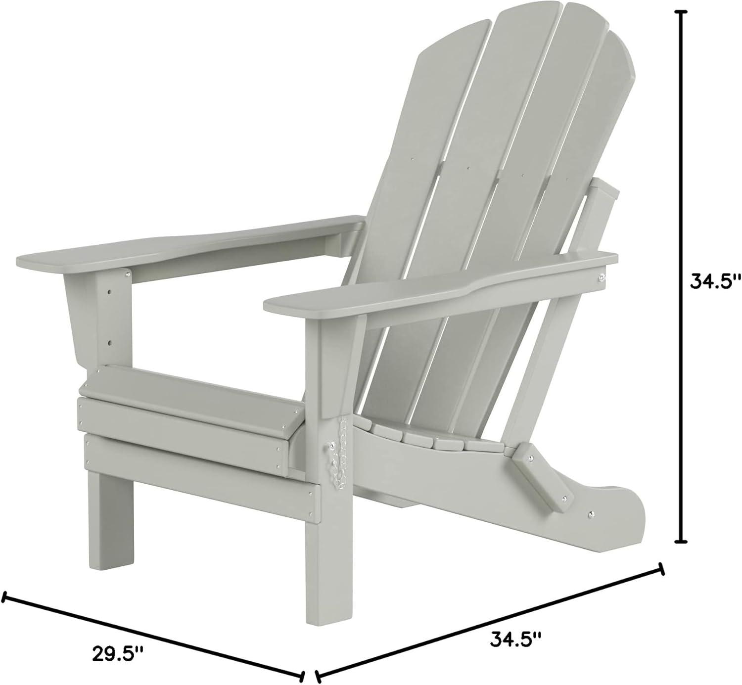 Sand Poly Adirondack Folding Outdoor Accent Chairs, Set of 2