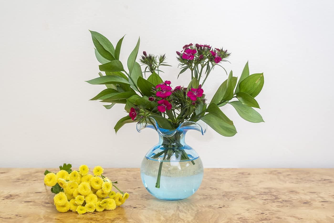 VIETRI Hibiscus Handmade Glass Table Vase