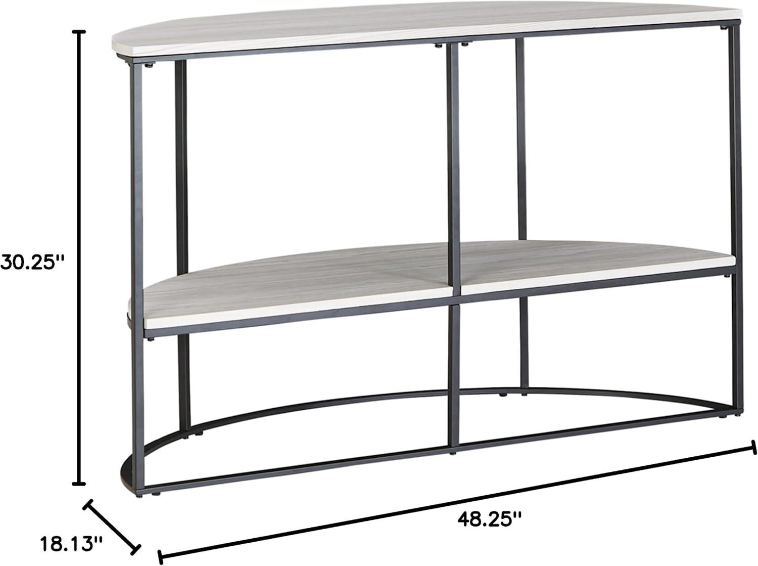 Contemporary Bayflynn 48'' Black & White Metal Wood Console Table with Shelf