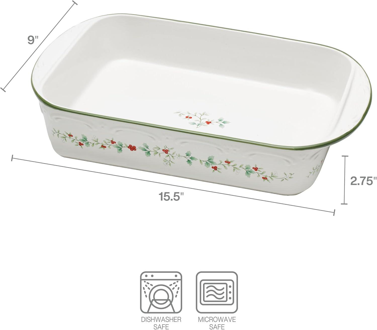 Winterberry Stoneware Rectangular Holiday Baker Dish