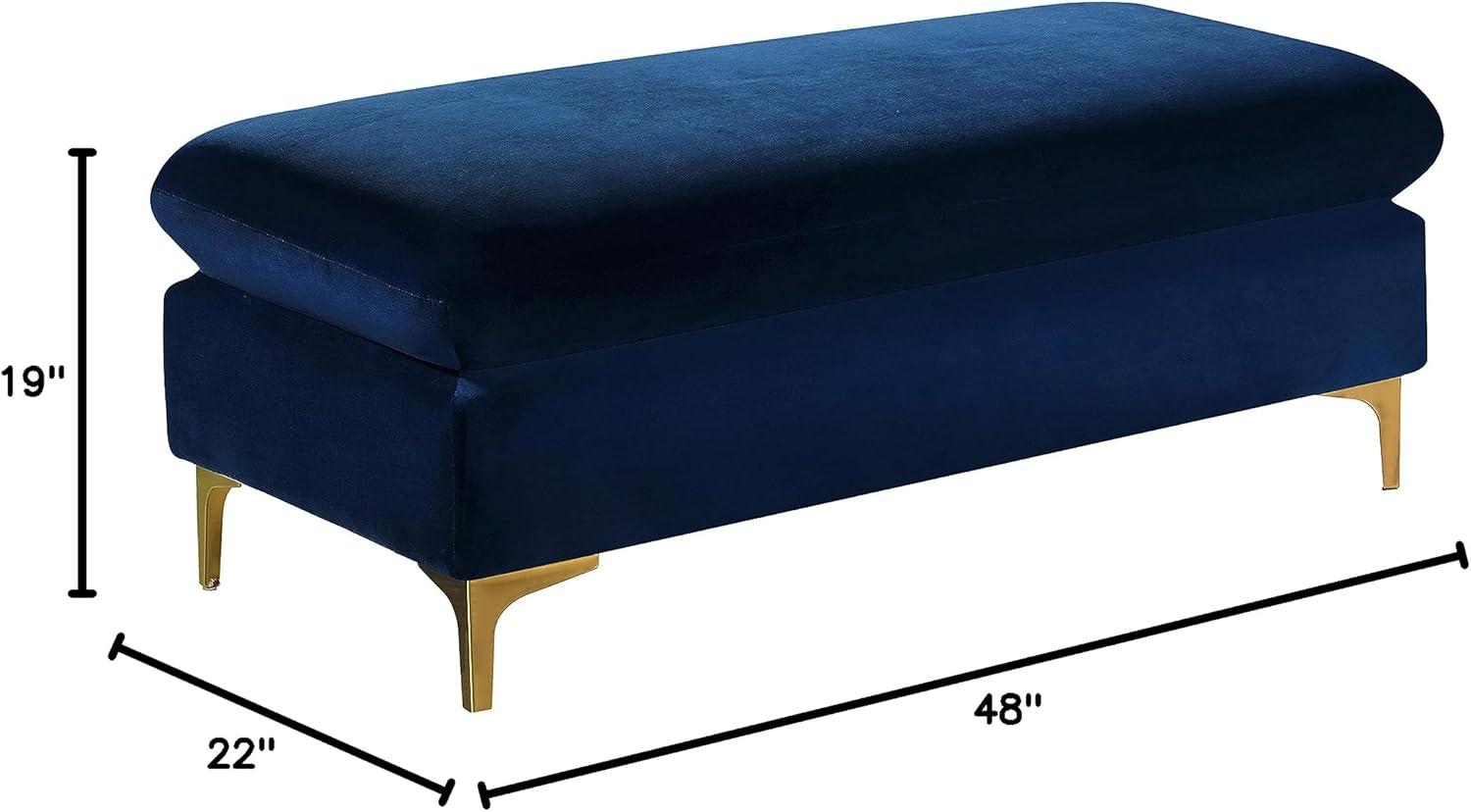 Meridian Furniture Naomi Navy Velvet Ottoman