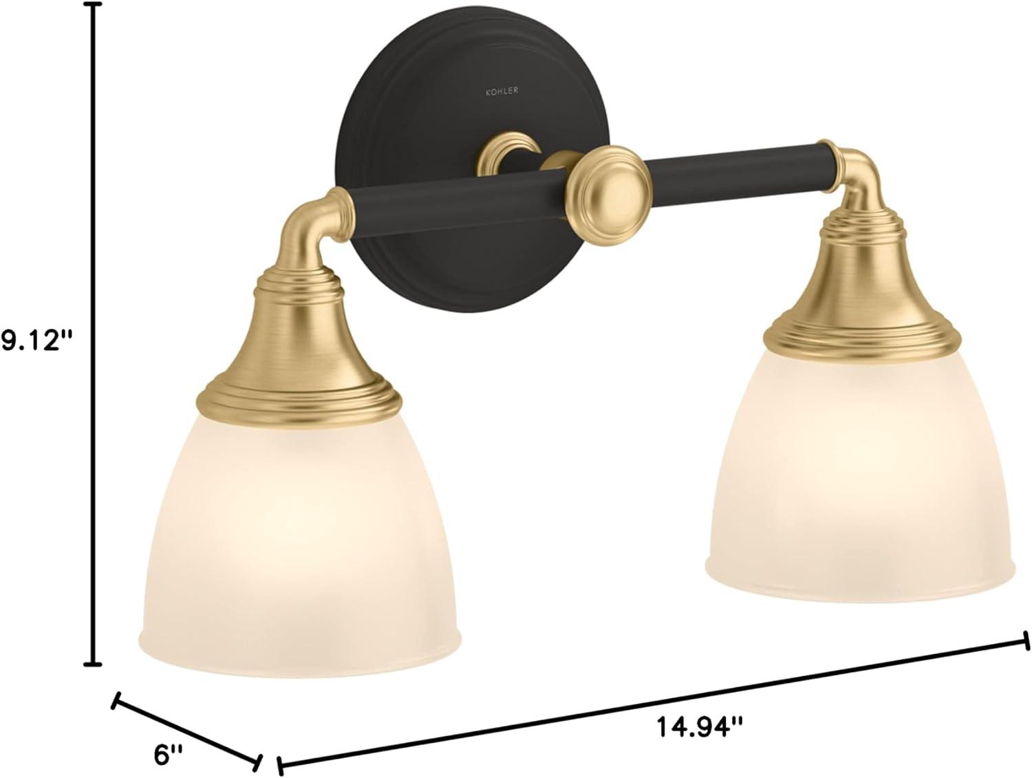 Devonshire 2 Light Indoor Bathroom Vanity Light Fixture, Position Facing Up or Down, UL Listed