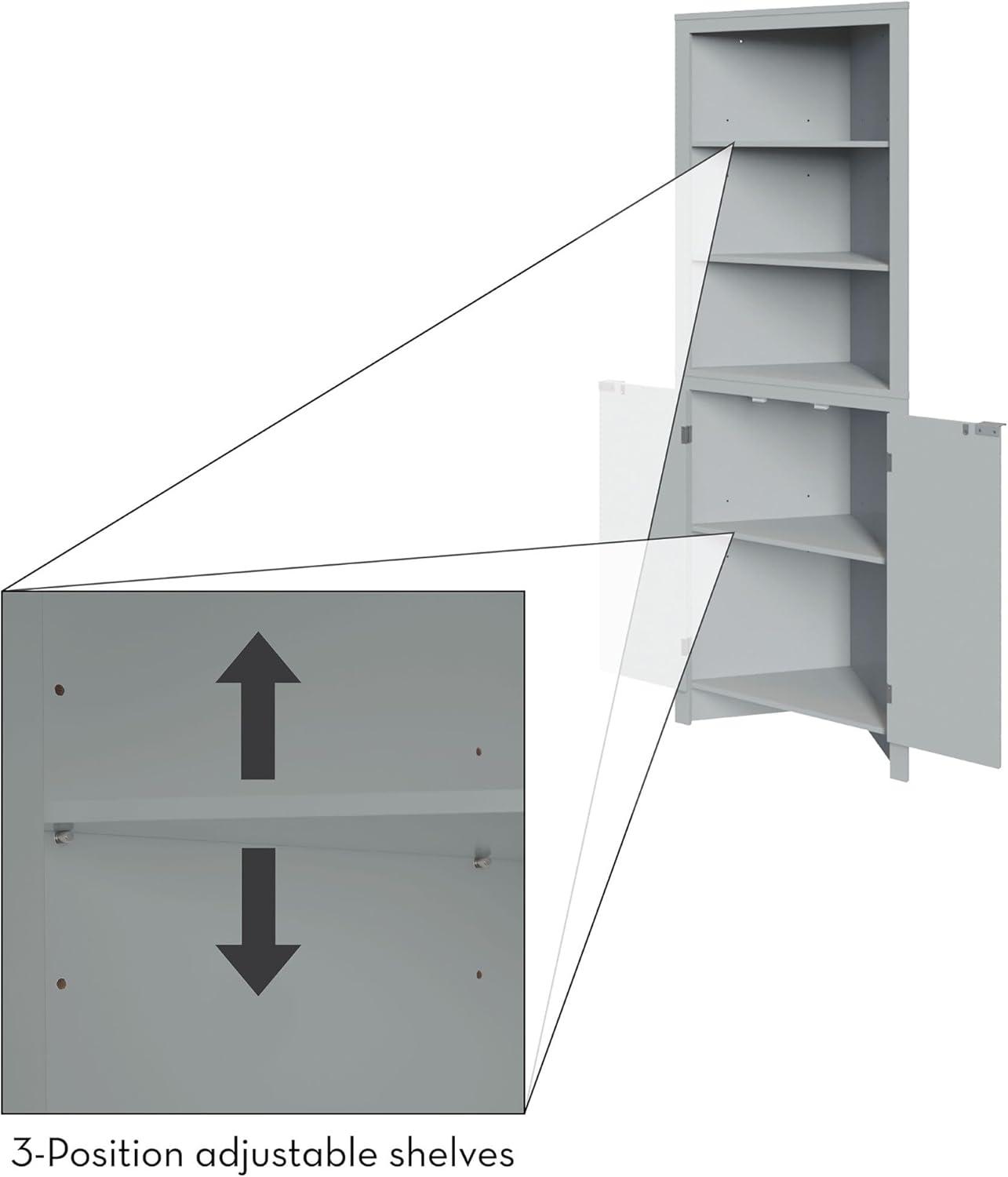 RiverRidge Home RiverRidge Madison Tall Corner Bathroom Storage Cabinet with Open Shelves