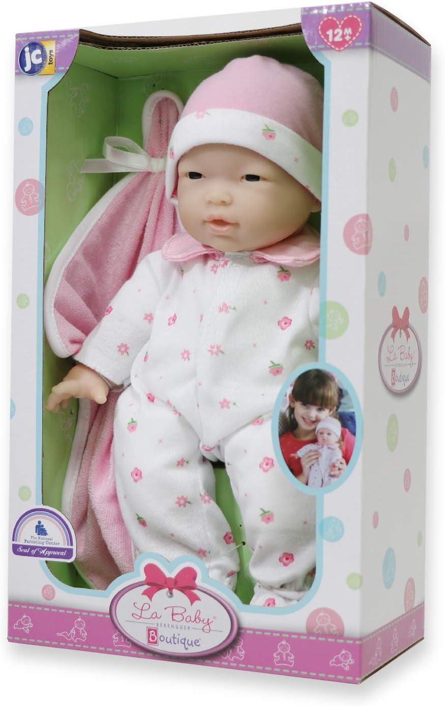 Caucasian 11-inch Small Soft Body Baby Doll | JC Toys - La Baby | Washable |Removable Pink Outfit w/ Hat & Blanket | For Children 12 Months +