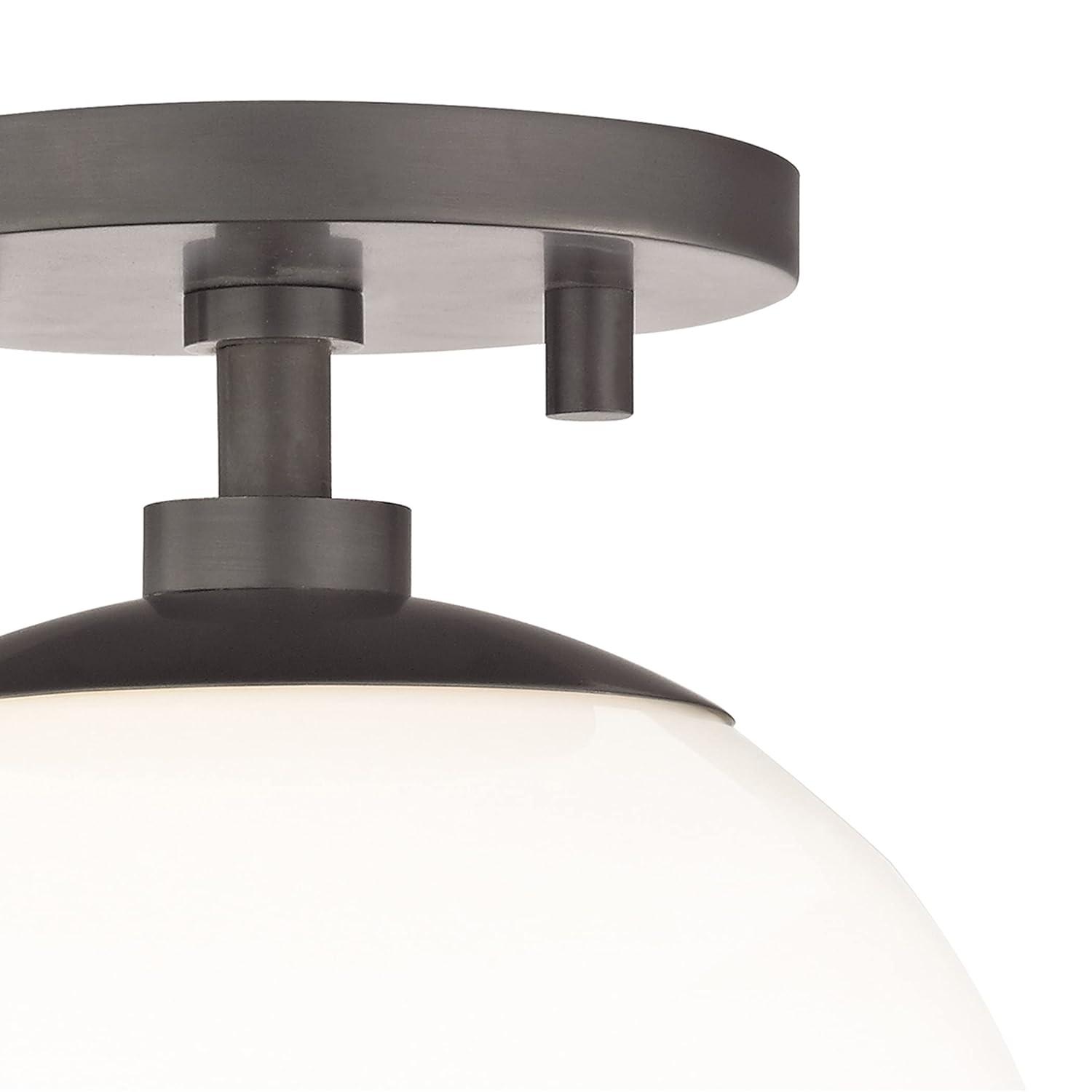 Mitzi Stella 1 - Light Semi-Flush Mount in  Old Bronze White Shade