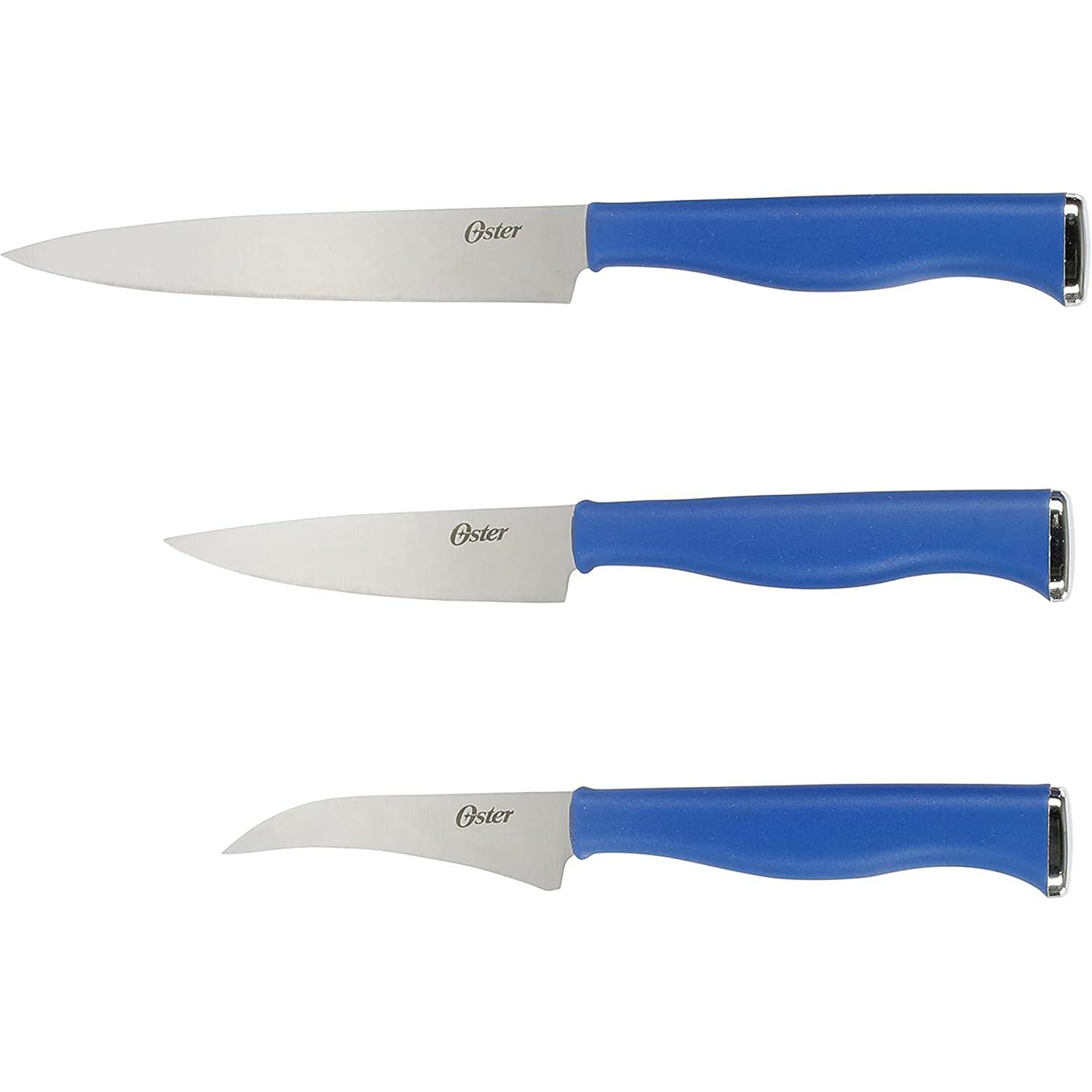 Oster 15 Piece Stainless Steel Blade Cutlery Set in Dark Blue