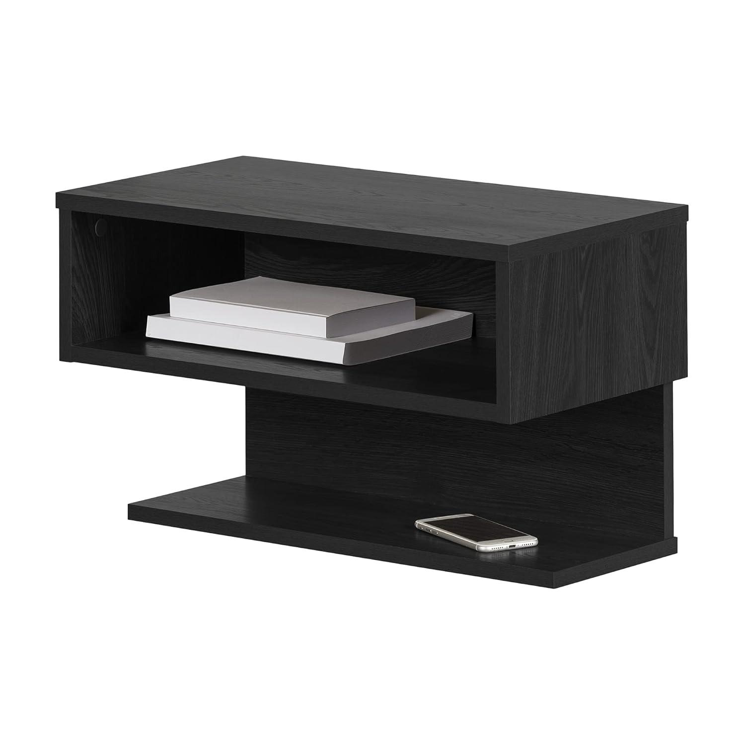 South Shore Fusion Floating Nightstand Gray Oak