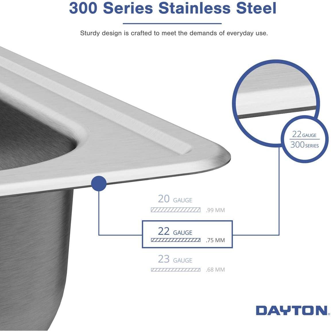 Dayton 25" L x 21" W Drop in Kitchen Sink