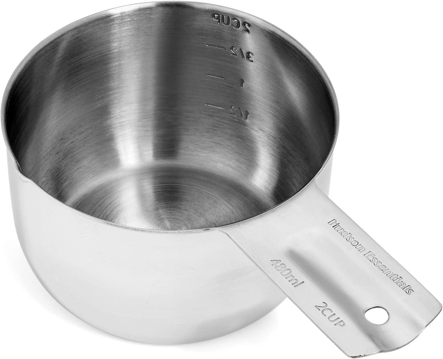 Hudson Essentials Stainless Steel Measuring Cups & Spoons Set - 1-Piece, 2-Cup Capacity