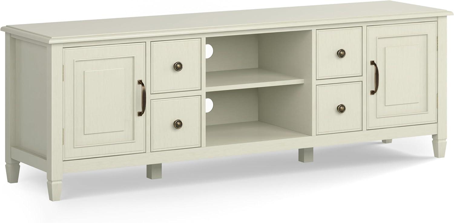Simpli Home Connaught 72"W Solid Wood Traditional TV Stand for TVs up to 80" with 4 Drawers and 2 Cabinets
