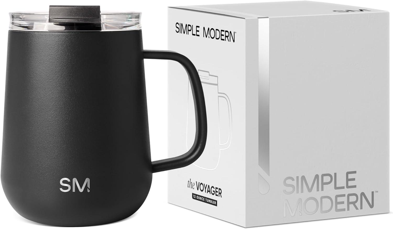 Simple Modern Stainless Steel Vacuum Insulated Voyager Mug with Handle and Flip Lid|12 fl oz