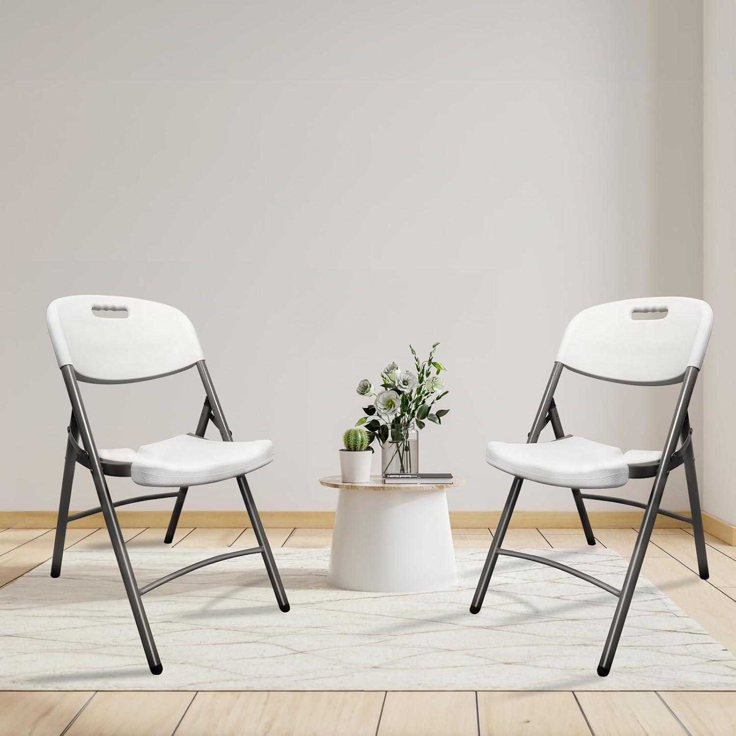 Elama 4 Piece Stackable Folding Chair Set for Indoor and Outdoor