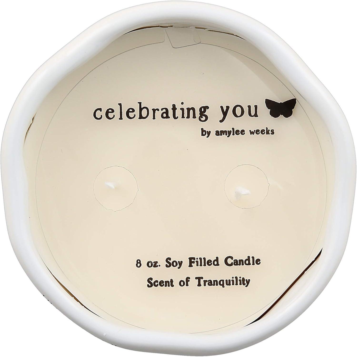 Pavilion Gift Company You are All Kinds of Amazing Double Butterfly Candle in Ceramic with 100% Soy Wax & Cotton Wicks-Tranquility Scent, White