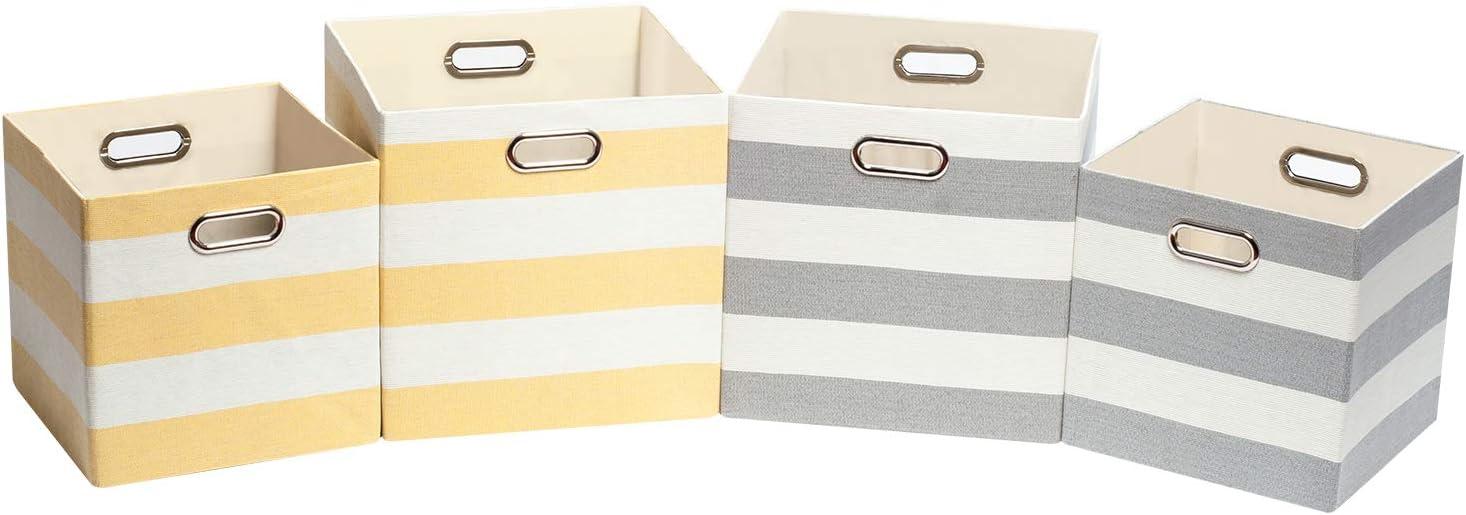 Posprica 3X Thicker Storage Bins Storage Cubes, 13×13 Fabric Storage Boxes Foldable Baskets Containers Drawers for Nurseries,Offices,Closets,Home Décor