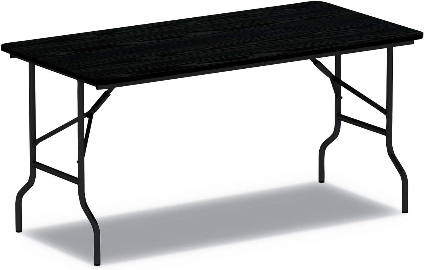 Alera 48" Black Melamine Scratch-Resistant Folding Table