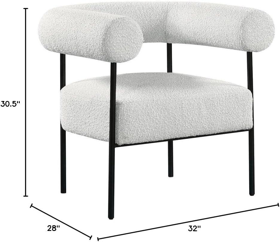 Meridian Furniture Blake Cream Boucle Fabric Accent Chair