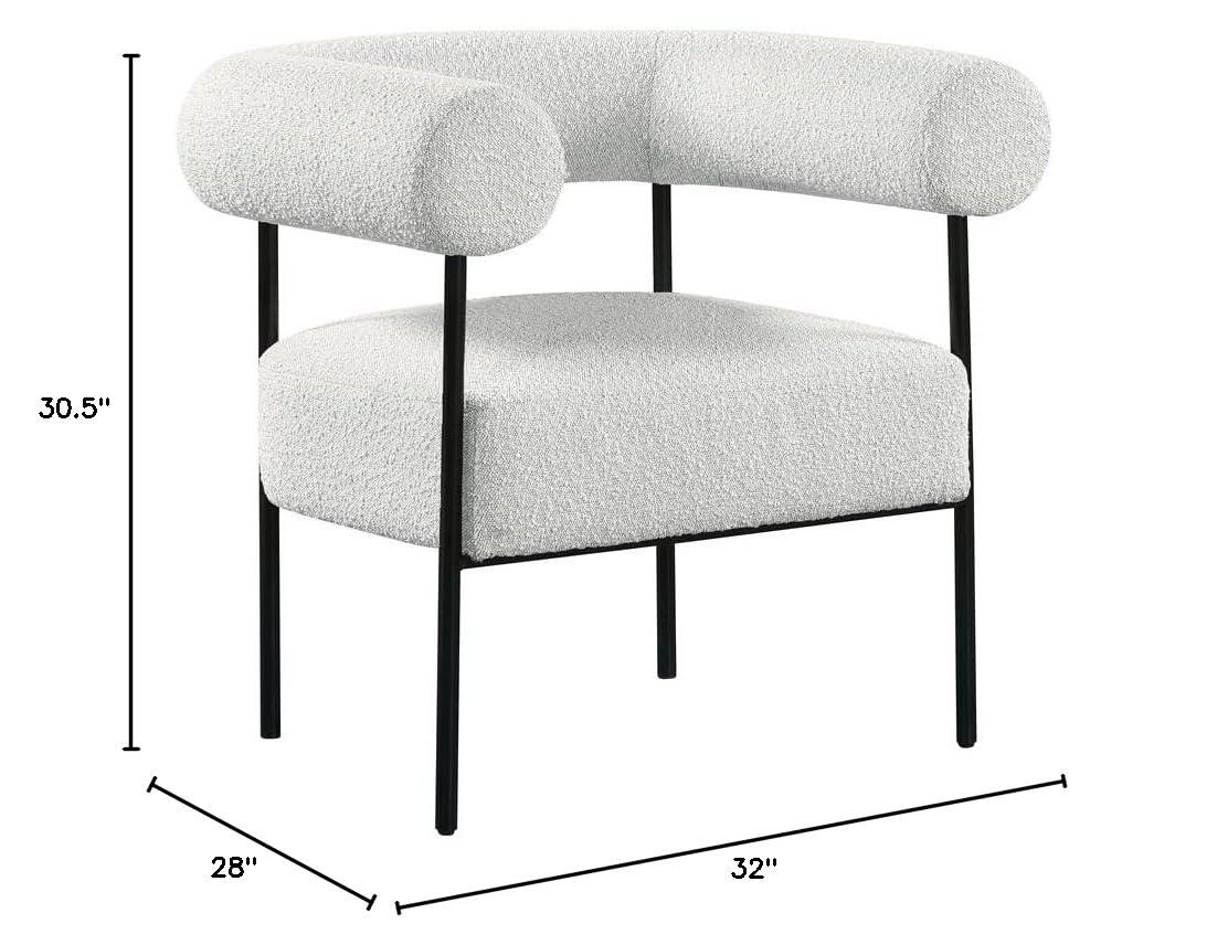 Meridian Furniture Blake Cream Boucle Fabric Accent Chair