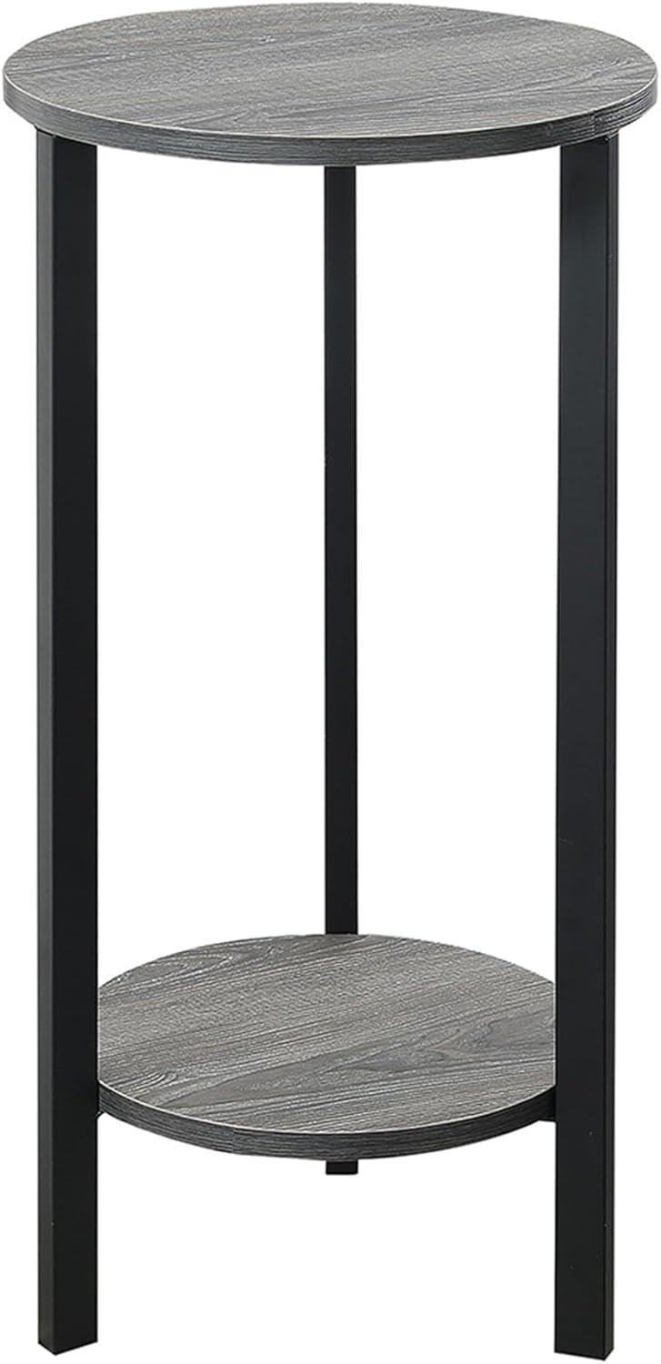 Convenience Concepts Graystone 31-inch 2 Tier Plant Stand, Weathered Gray/Black