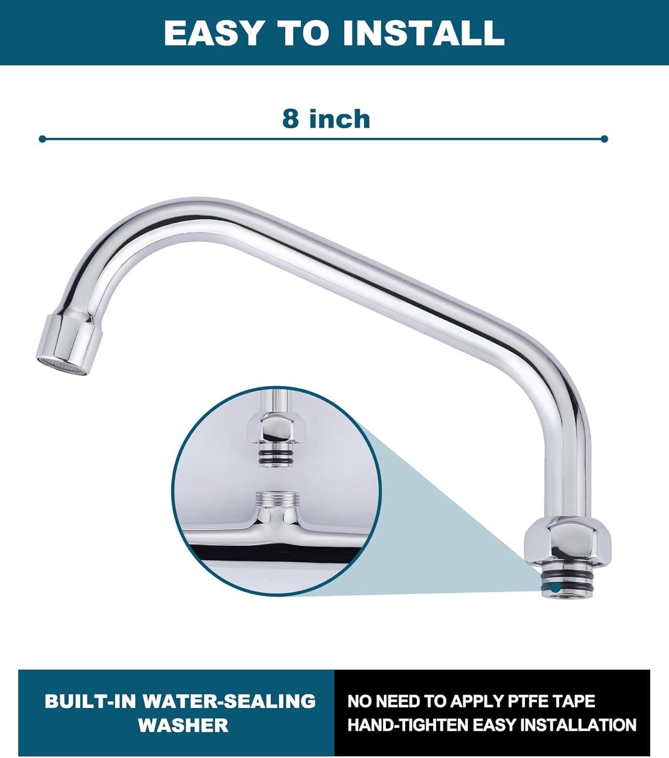 Polished Chrome Double Handle Wall Mount Commercial Faucet