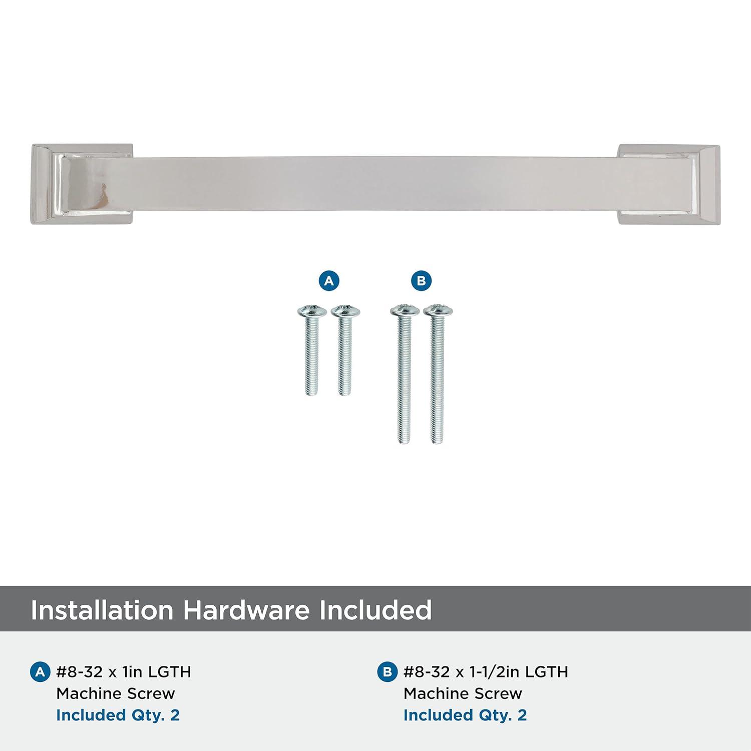 Amerock Candler 6-5/16 inch (160mm) Center-to-Center Polished Nickel Cabinet Pull