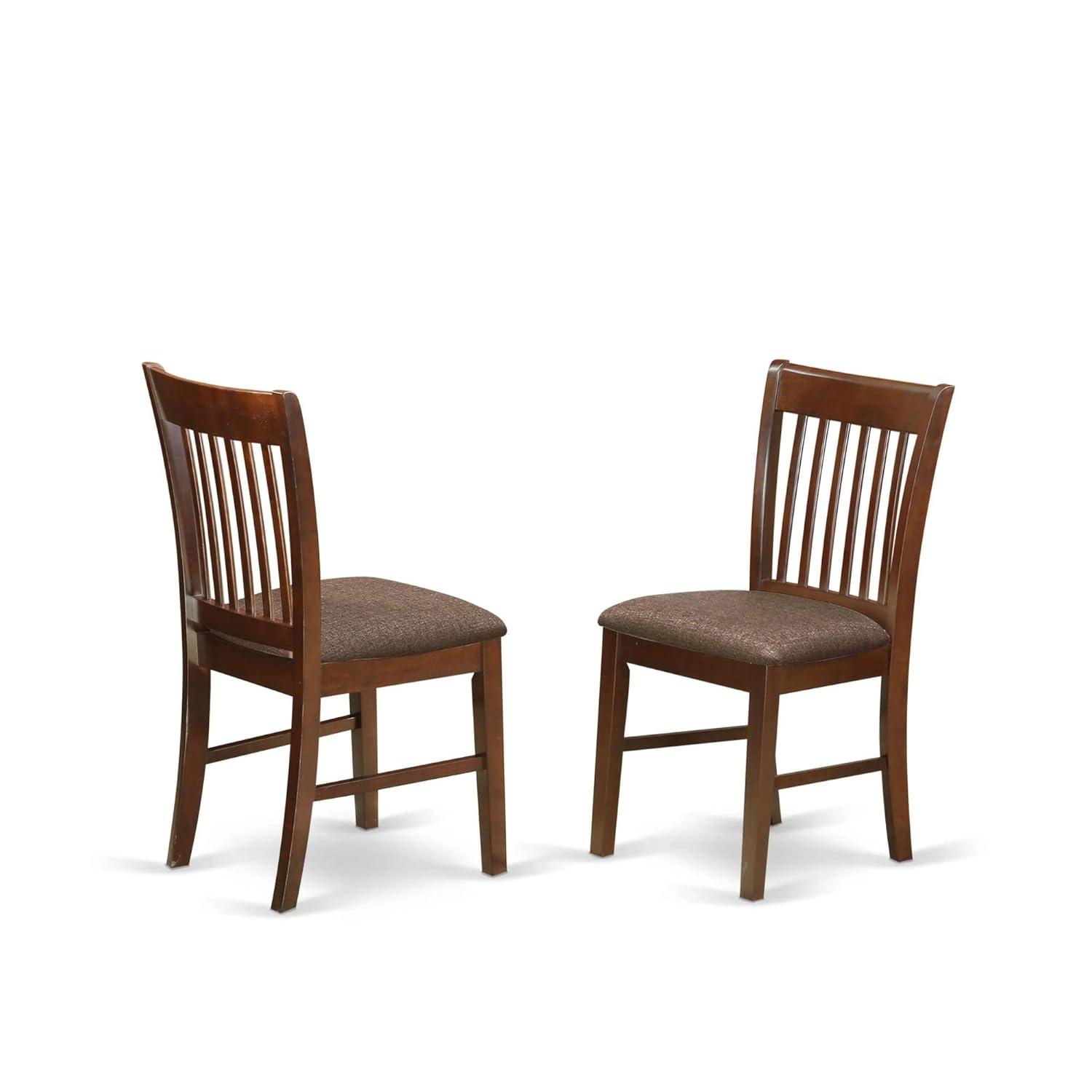 East West Furniture, Norfolk Dining room chair Fabric Seat -Mahogany Finish.