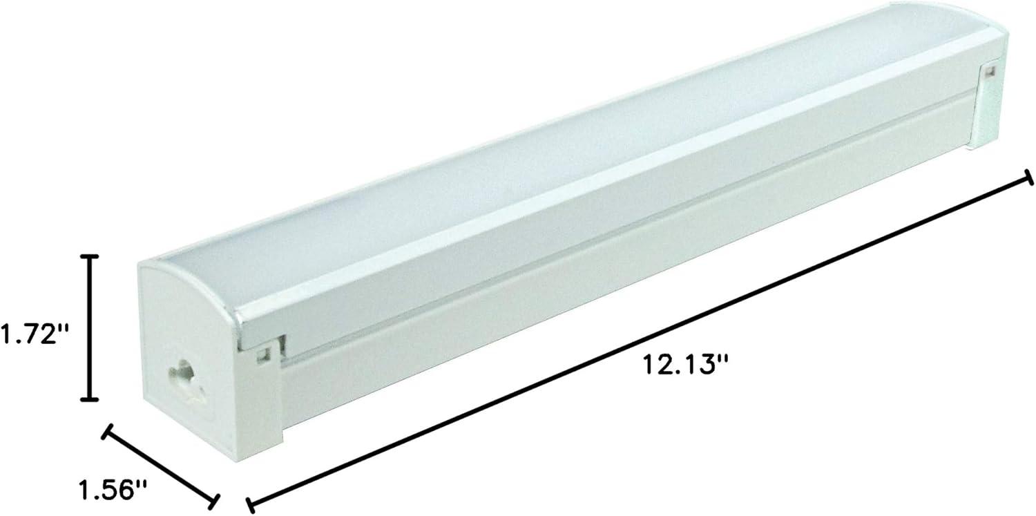 White 12-Inch LED Connectable Strip Light with Acrylic Diffuser