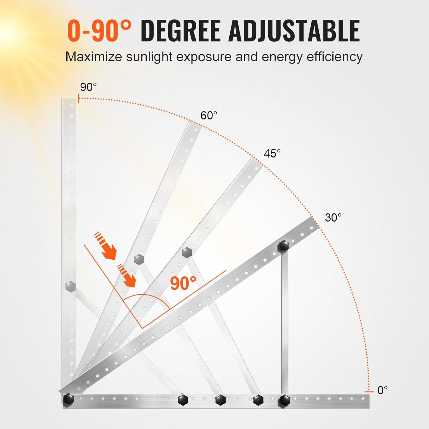 50-Inch Adjustable Aluminum Solar Panel Mounting Brackets