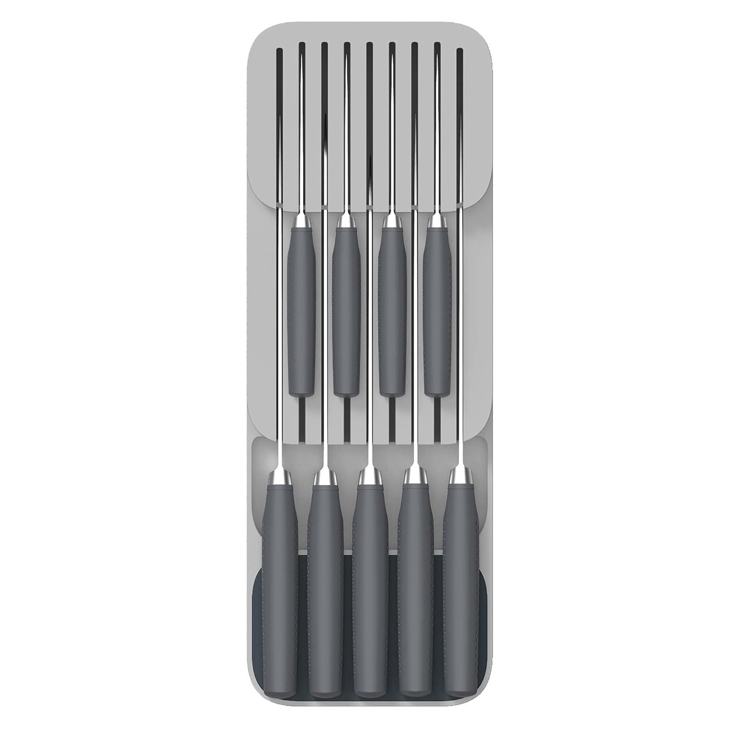 Joseph Joseph DrawerStore Compact Knife Organizer- Gray: Knife Holder & Storage Drawer Insert, Plastic, Hand Wash