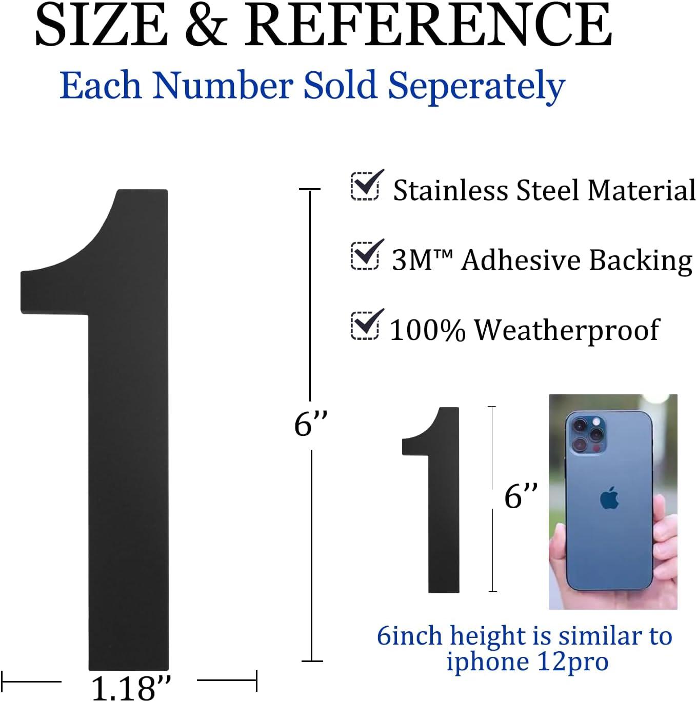 ModernStainlessHardware 6'' H Stainless Steel House Number