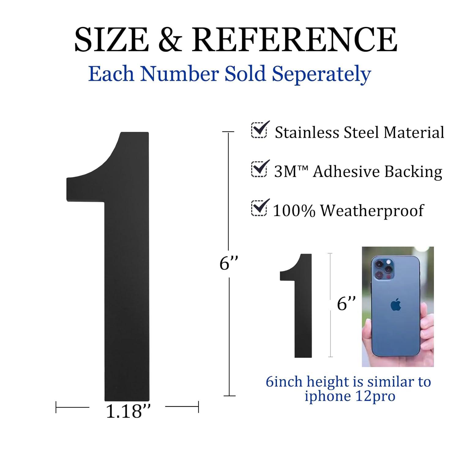 ModernStainlessHardware 6'' H Stainless Steel House Number