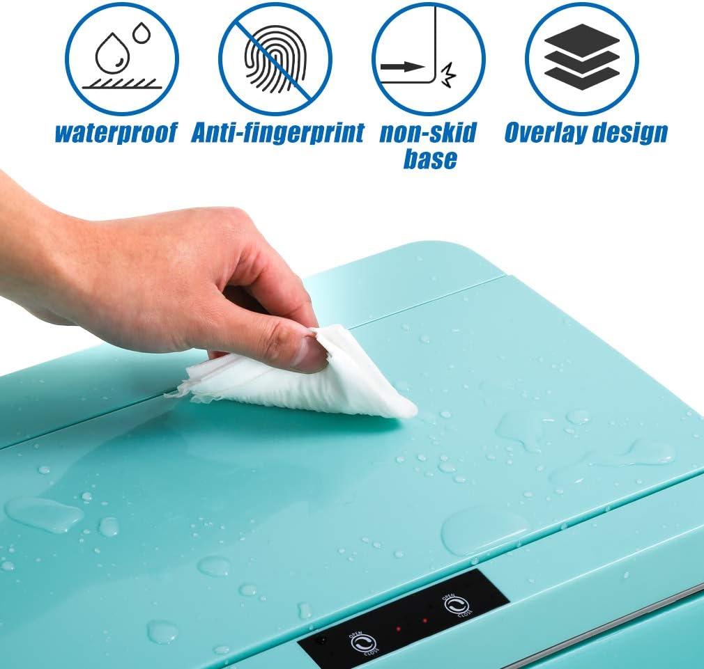 CL.HPAHKL 13 Gallon Touch Free Automatic Trash Can with Lid, Plastic Motion Sensor Kitchen Garbage Can, Touchless Trashcan Trash Bin for Bathroom, Office, Home, Blue