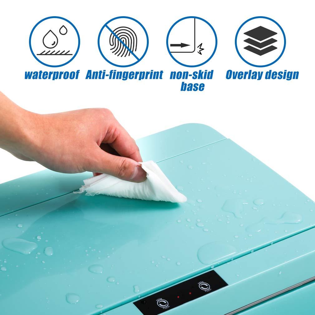 CL.HPAHKL Bote de Basura Automático sin Contacto de 13 Galones con Tapa, Bote de Basura de Cocina con Sensor de Movimiento de Plástico, Bote de Basura sin Contacto para Baño, Oficina, Hogar, Azul