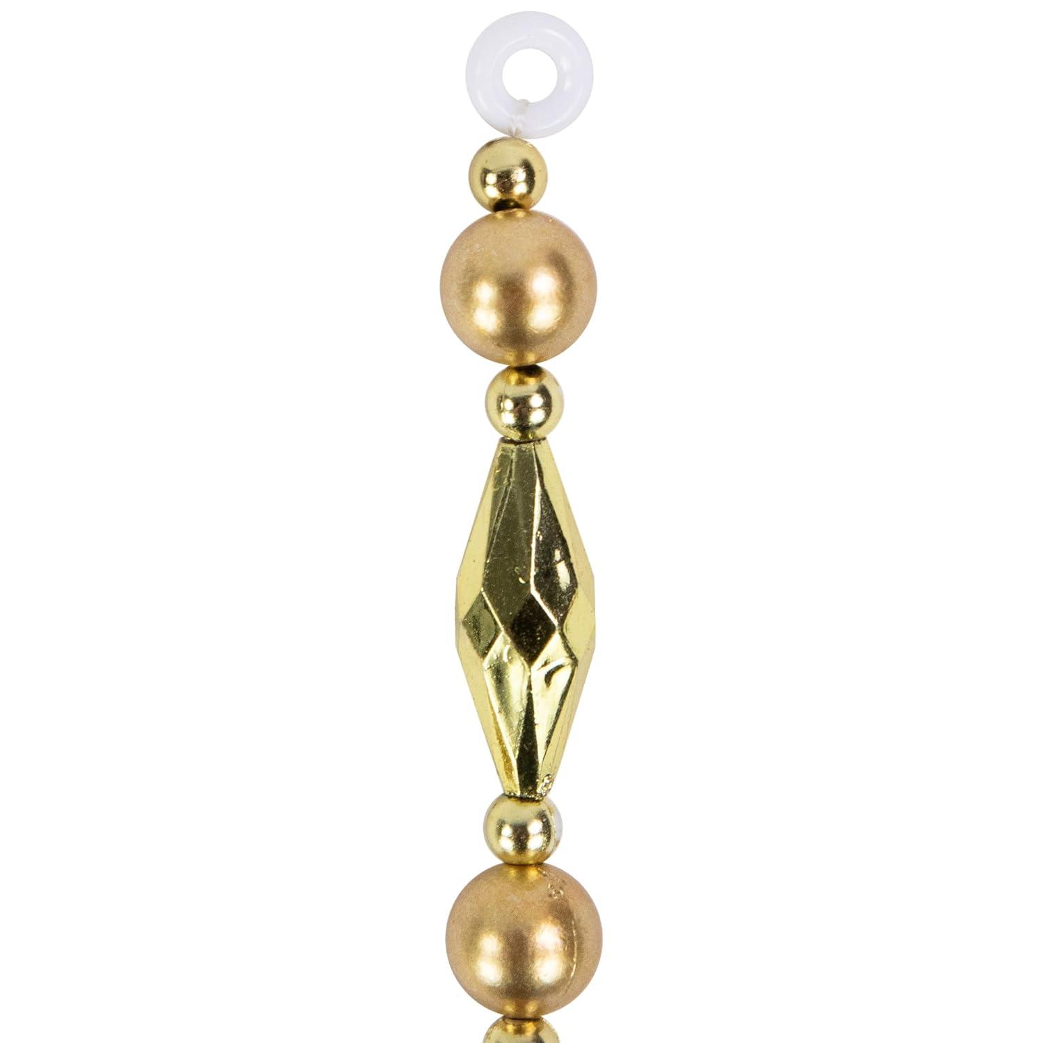 Northlight Seasonal 9' Shiny and Matte Gold Beaded Christmas Garland